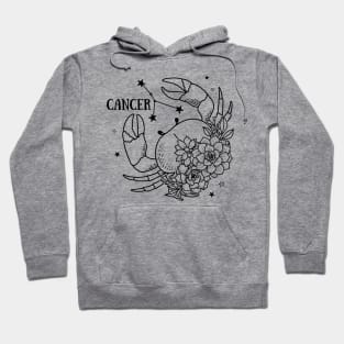 Zodiac Garden Floral Design: Cancer Hoodie